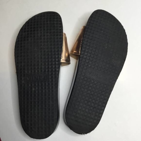 Vince Gold Metallic Westcoast Slide Sandals 8 - Picture 5 of 7